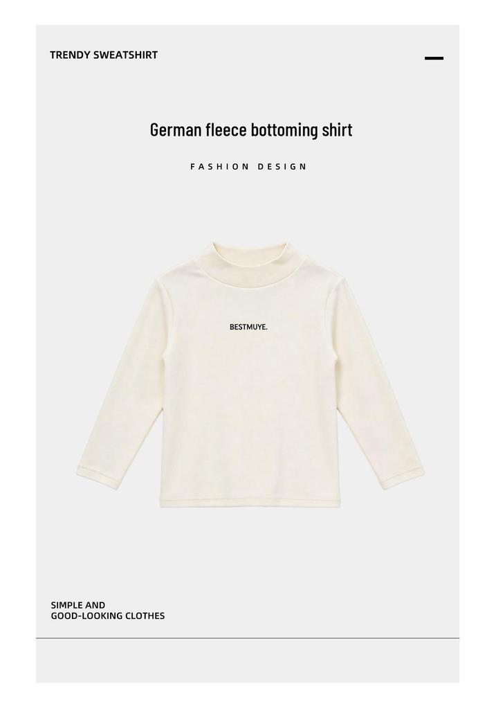 Muno Kids' Versatile Half-High Neck Long Sleeve Top - Trendy Autumn/Winter Base Layer for Boys & Girls