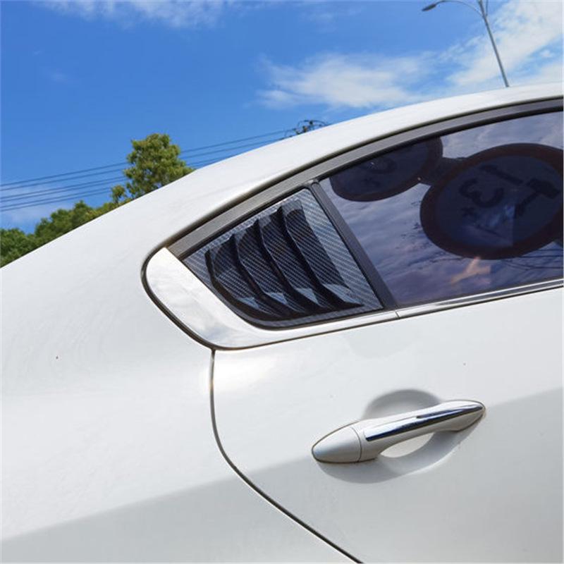 Carbon Fiber Trim for Kia K3 2013-2018 (Triangular Window Louvers) - Mustang Style