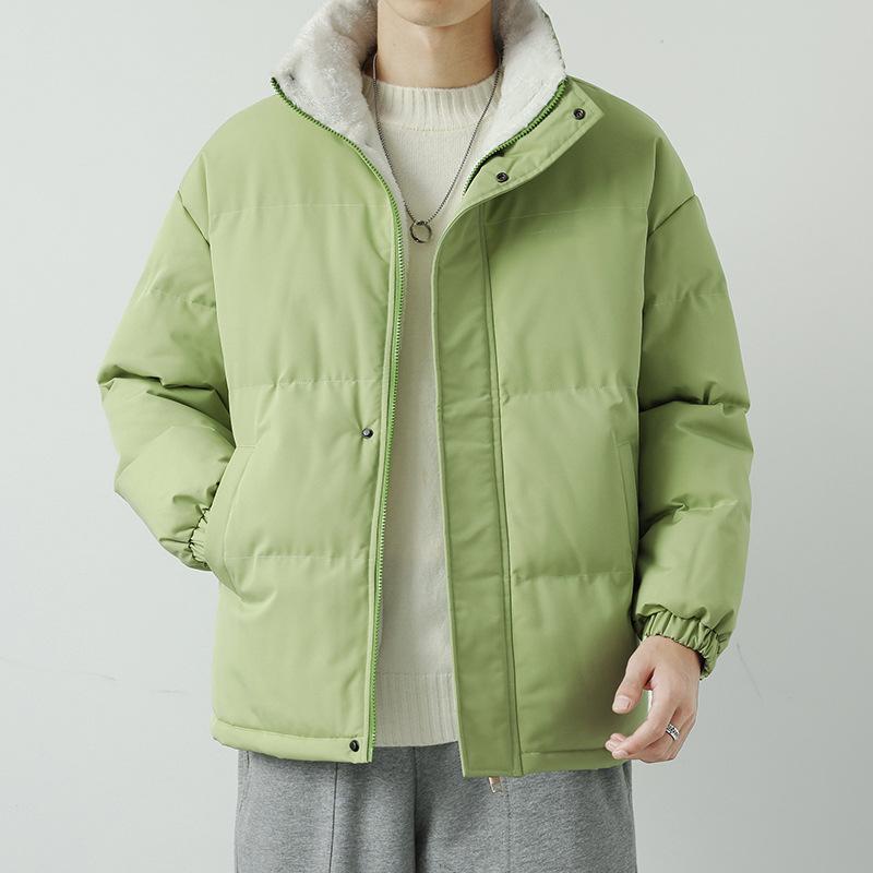 

Хлопковое пальто мужское зимнее новое утолщенное теплое пальто из овечьего бархата зеленое повседневное свободное воротник-стойка утепленная куртка с хлопковой подкладкой 4XL