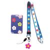 Fashion Flower Women Card Protector Cover Case Card Holder Neck Strap with Lanyard Badge Holder Work ID Card Bus ID Card Holder