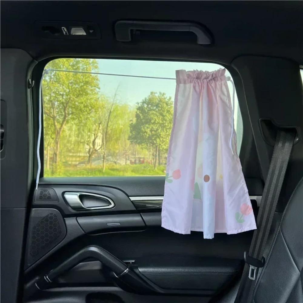 Car Sun Curtain Suction Cup Type Children's Cartoon Sun Anti UV Window  Front Screen Sunshade Auto Accessories
