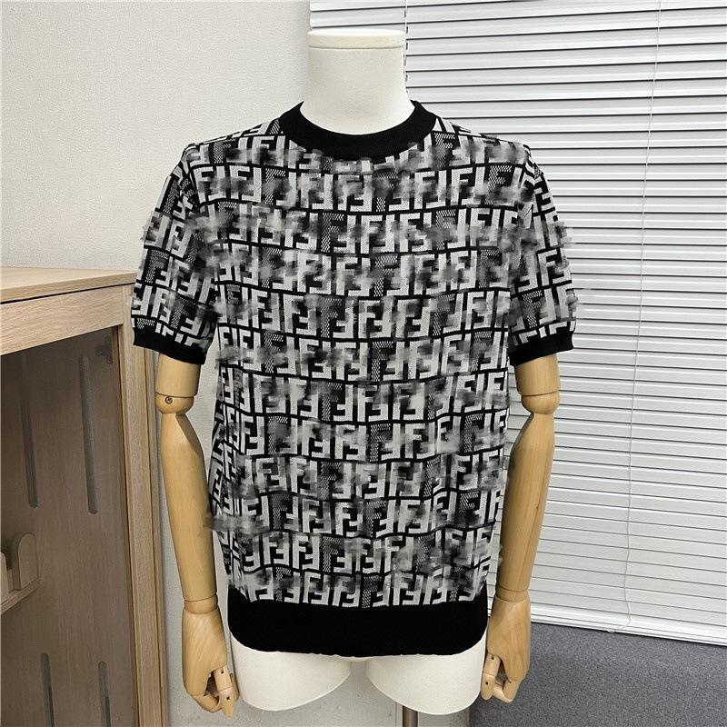 Edition 2025 Spring/Summer Trendy Jacquard Brand Logo Knit Unisex Short Sleeve