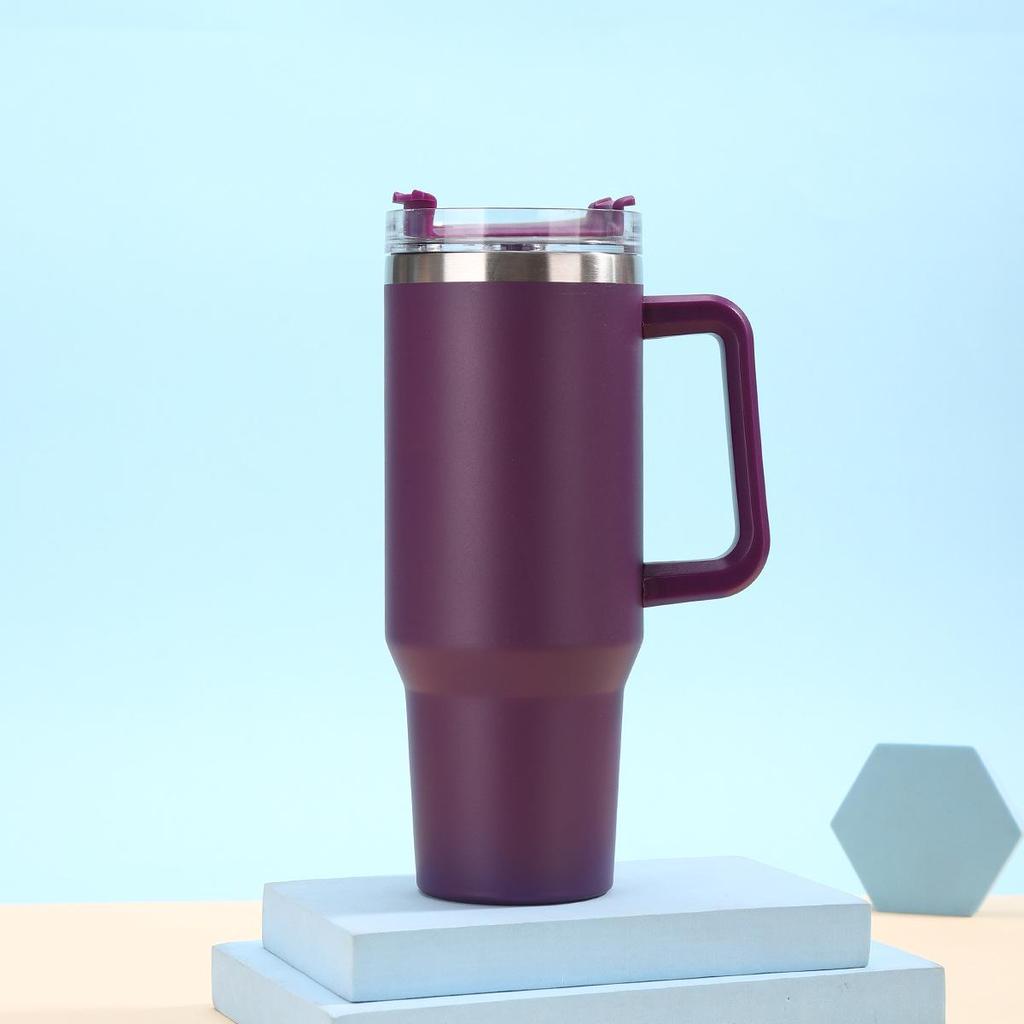 Large Capacity 40oz Insulated Stainless Steel Car Cup with Handle - Portable Outdoor Ice King Cup