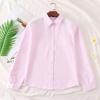 Japanese Style Fashion Pointed Turn Down Collar Blouse Autumn Long Sleeve Shirt With Pocket Women Tops Solid Color Clothes 29876