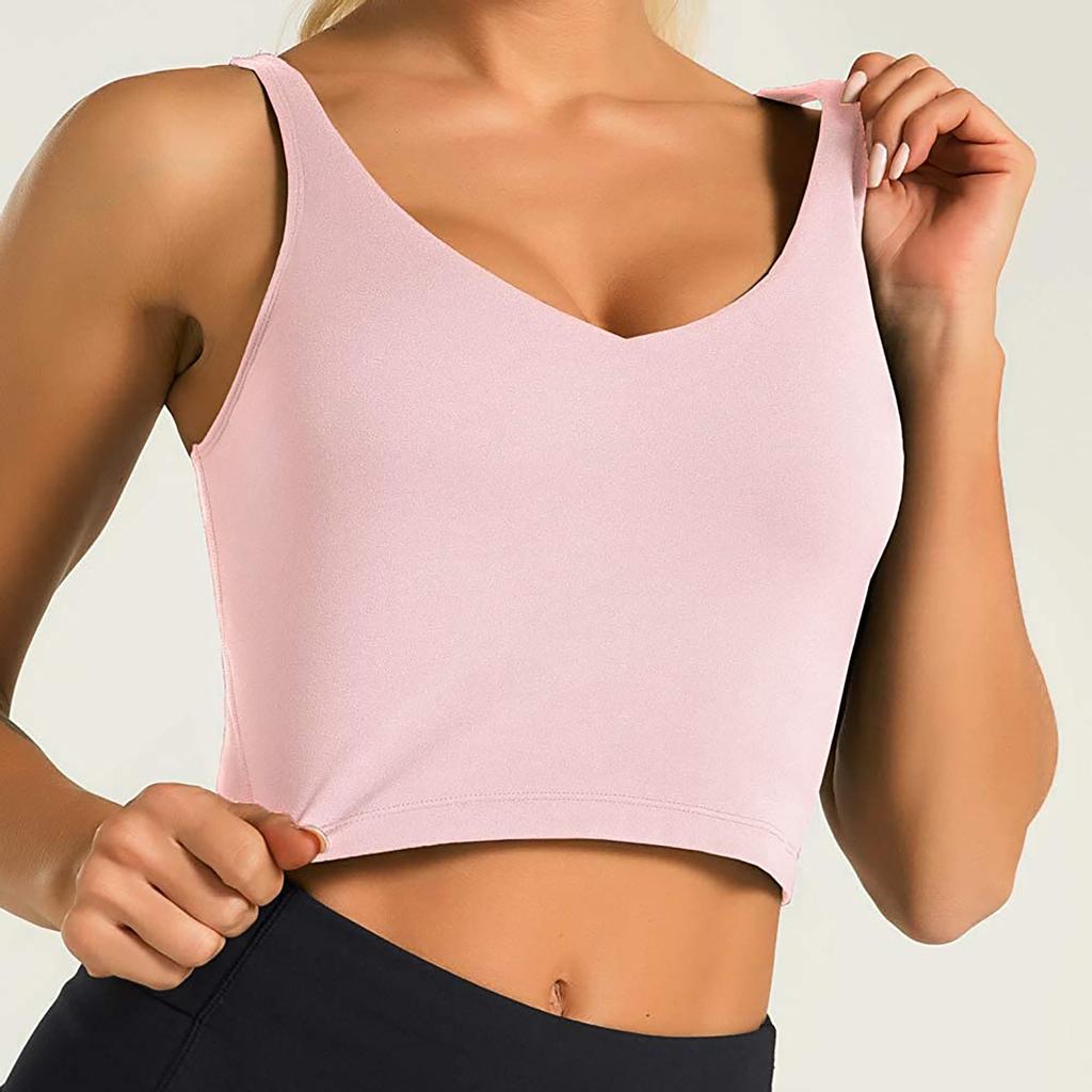 Fashion Women Sleeveless Solid Color Casual Vest Ladies Movement Short Tank Tops