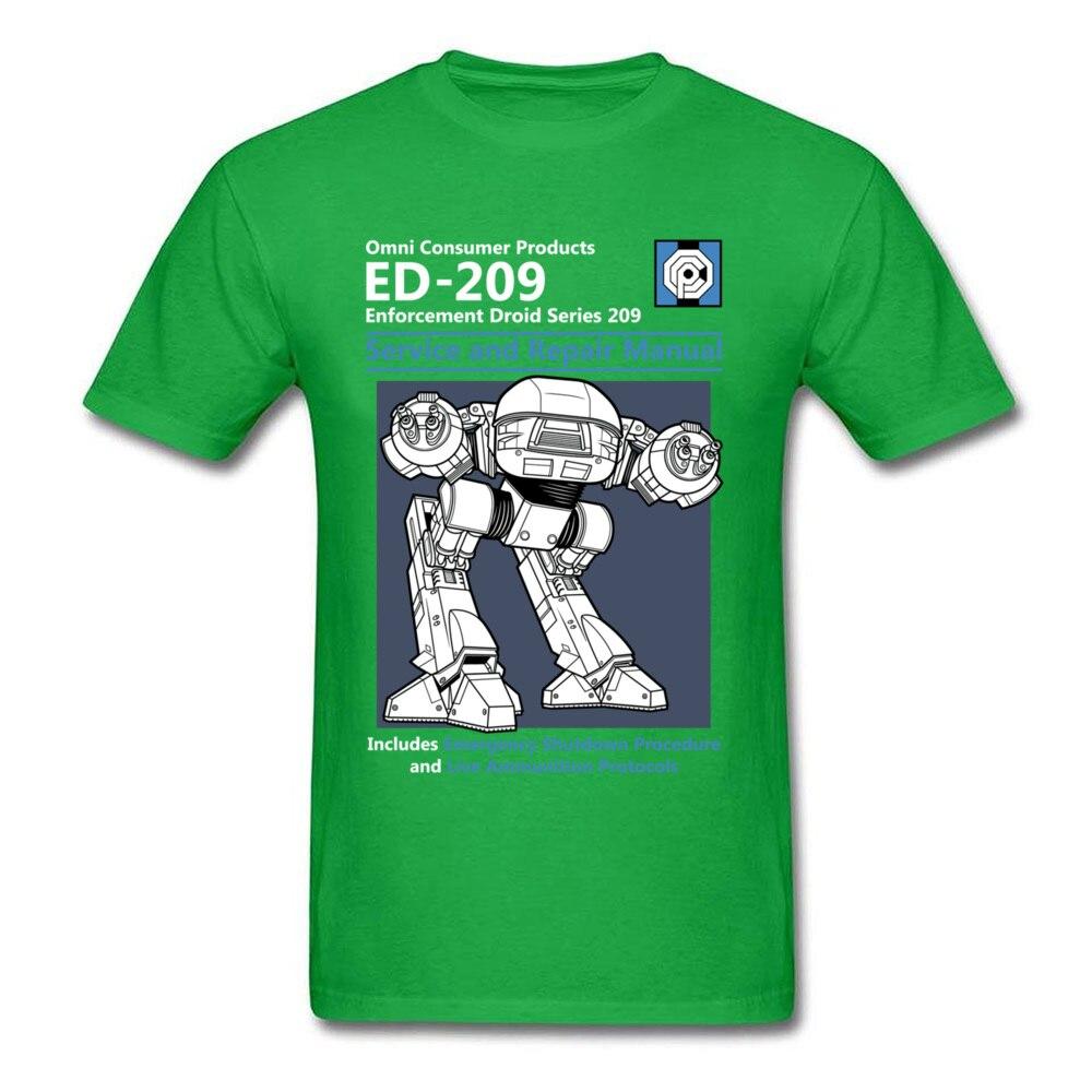 Blue Men T Shirt Summer Fashion Casual Tshirt Printing Robot ED 209 Men's Top Quality Full Cotton Clothing Mens Tee Shirt
