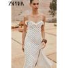 Zaprha 2025 Summer New French Style Holiday Wind Polka Dot Bow V-neck Midi Dress 3730510