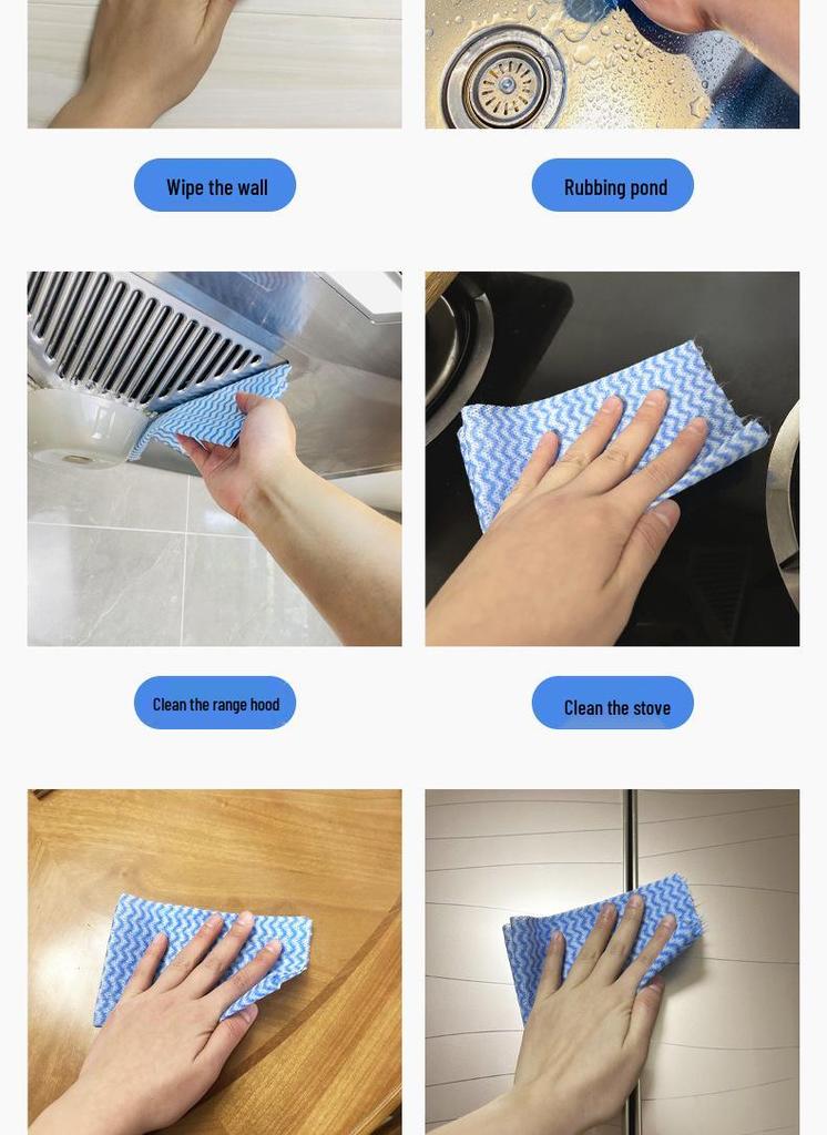 Disposable Non-Woven Tear-Off Cleaning Wipes, Wave Pattern, Multi-Purpose, 90 Count