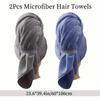 2pcs/set Extra-large Elastic Band Ultra-fine Fiber Dry Hair Towel High Water Absorption Soft and Frizz Control Headscarf