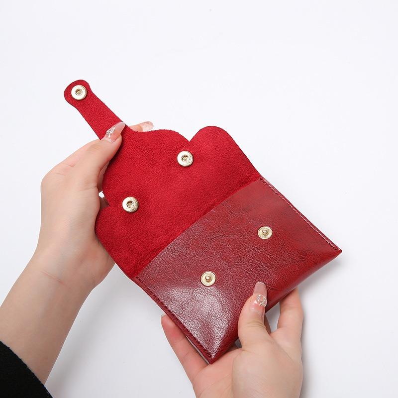 Simple Mini New Card Bag, Key Bag, Soft Leather Small Bag, Coin Bag, Mini Short Student Buckle Small Square Bag.