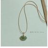 Natural Hetian Jade Lucky Lock Pendant Necklace Women Men Hand Carved Cloud Ruyi Motif Wax Cord Chain Daily Wear