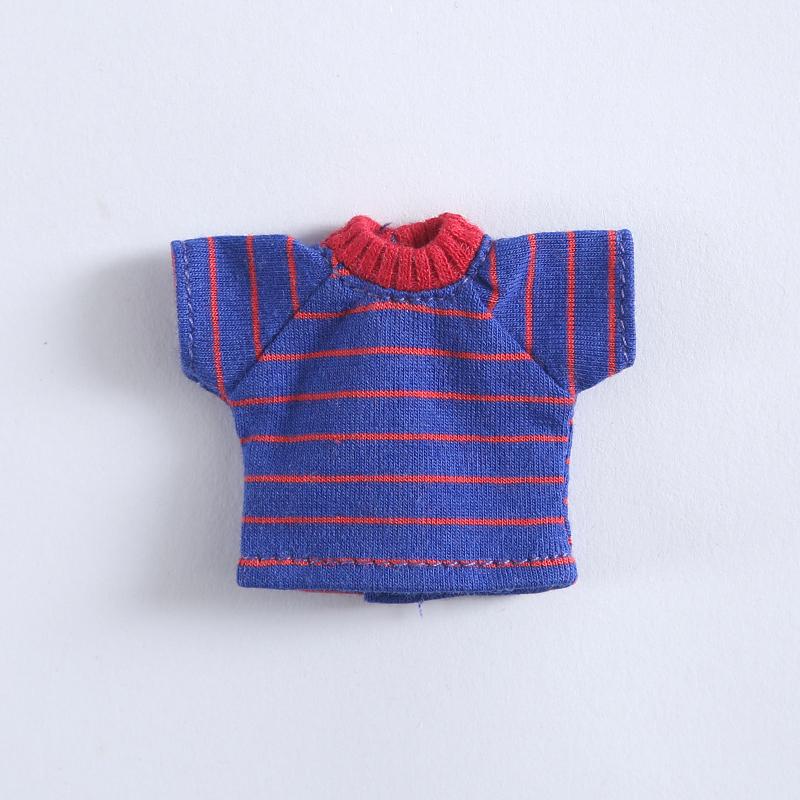New OB11 bjd Doll Clothes Stripe Shorts Sleeve T-shirt for 1/8 1/12bjd, obitsu11,ob11,molly Doll Accessories Clothing