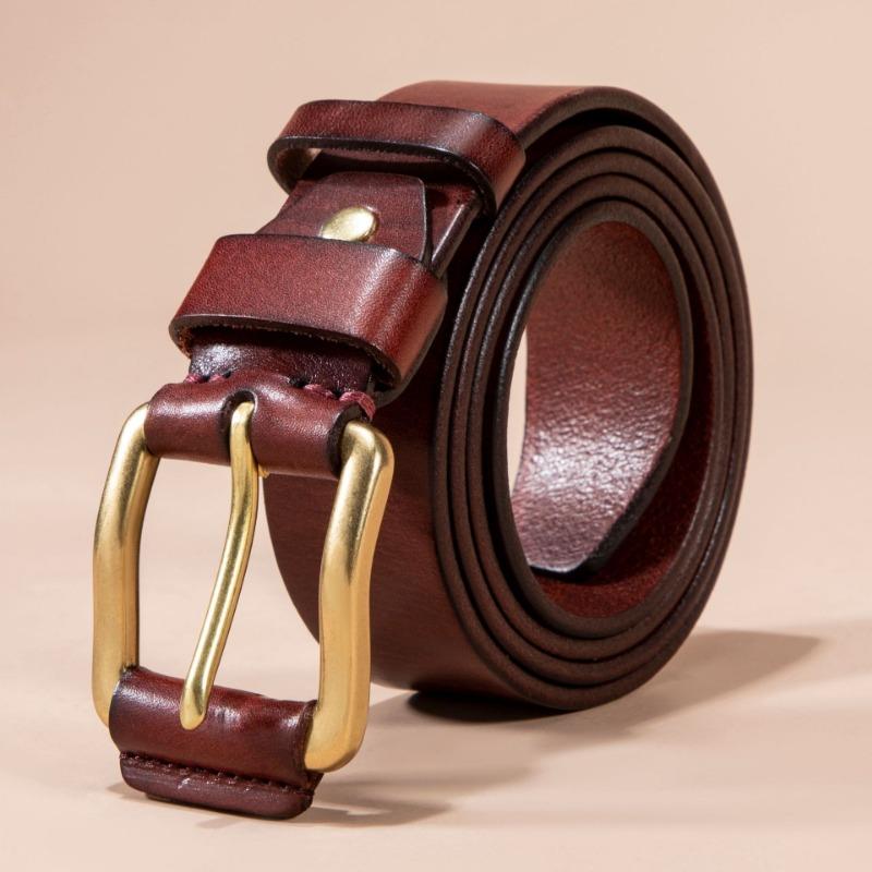 New Men's Leather Pin Buckle Belt Fashion Casual First Layer Cowhide Belt