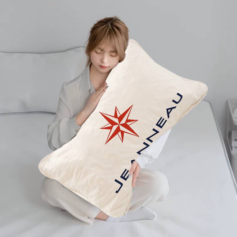 J-JEANNEAU-U Logo Cartoon Pillow Towels- Single Quick-Dry Polyester Pillowcase Pillow Core Cover Breathable