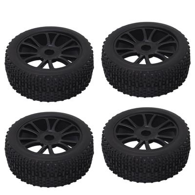 4Pcs RC Rubber Tires 12 Holes Perfect Grip Force Cushioning RC Wheel Rim Tires for 1/8 RC C