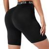 Pantaloncini da ciclista super morbidi con vita a lettera da donna, non trasparenti, per allenamento, corsa, yoga, atletica, push-up, da palestra e fitness