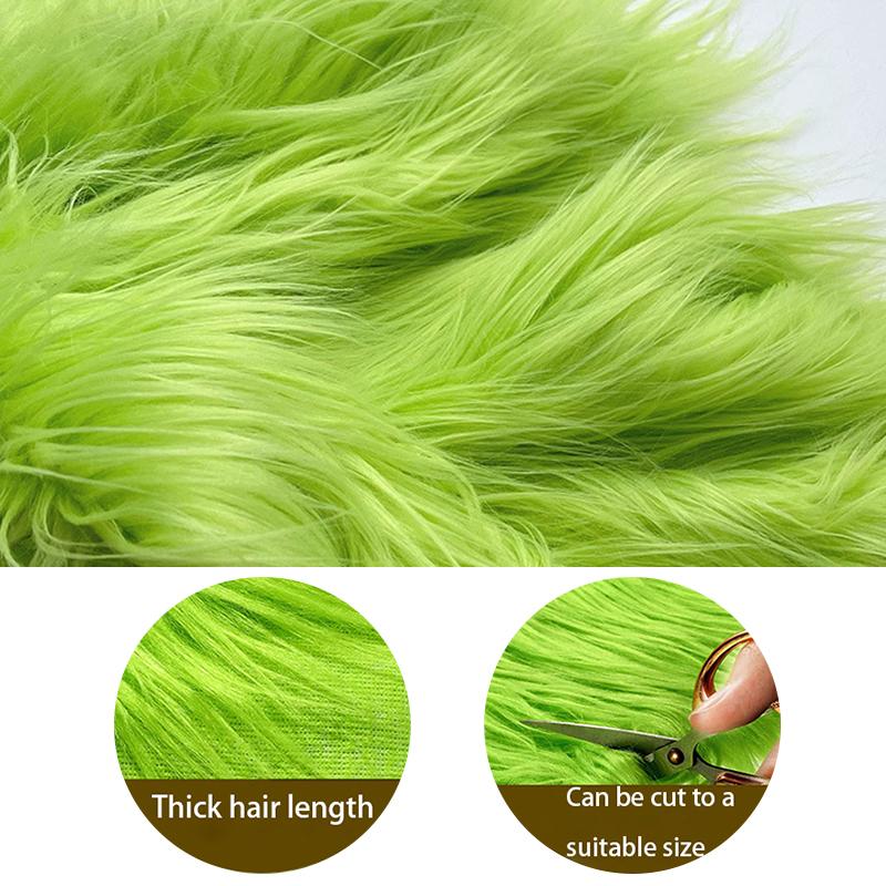 Soft Long Fur Fabric Colorful Square Plush Artificial Patchwork DIY Handmade Christmas Dool Beard Hair Cushion Sew Material Acc