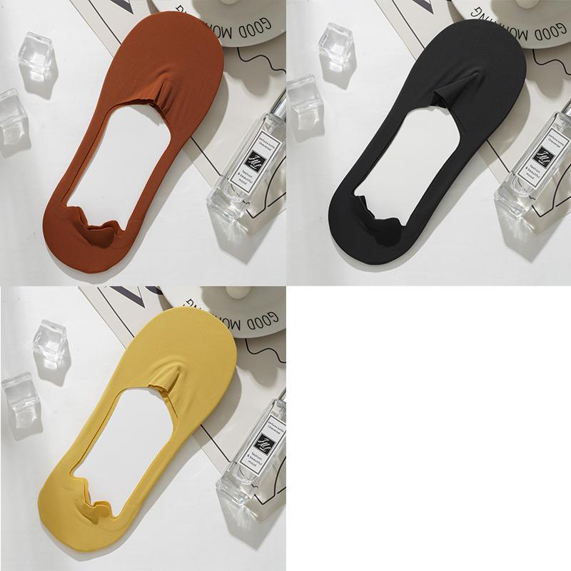 3 Pairs Men's Low Cut No Show Socks Summer Invisible Boat Socks Casual Non-slip Shallow Cozy Cotton Socks