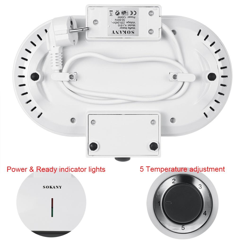 1200W 220-240V Bubble Egg Cake Oven Breakfast Waffle Machine Electric Baking Pan 50/60Hz Multi-functional Double‑Head Waffle Maker