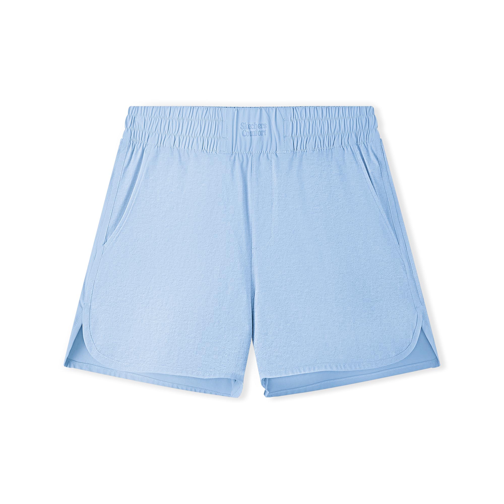 Skechers Loose Woven Simple Comfortable Five-Point Casual Shorts Women shorts Cashmere-Blue L225W079-00F5 S