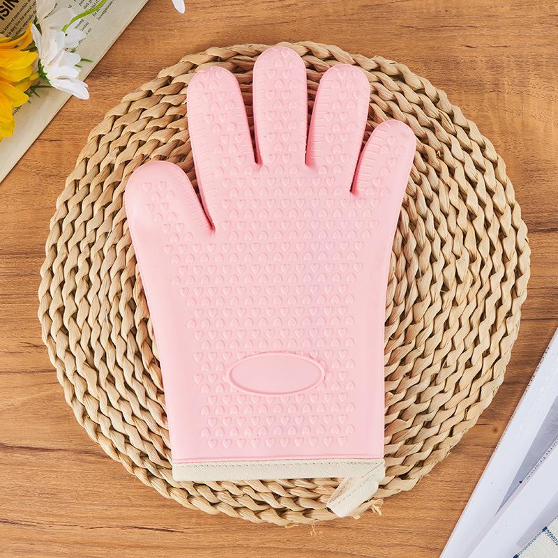 Anti-Scald Oven Gloves Thickened Silicone Insulation Non-Slip High Temperature Resistant Kitchen Oven Baking Gloves