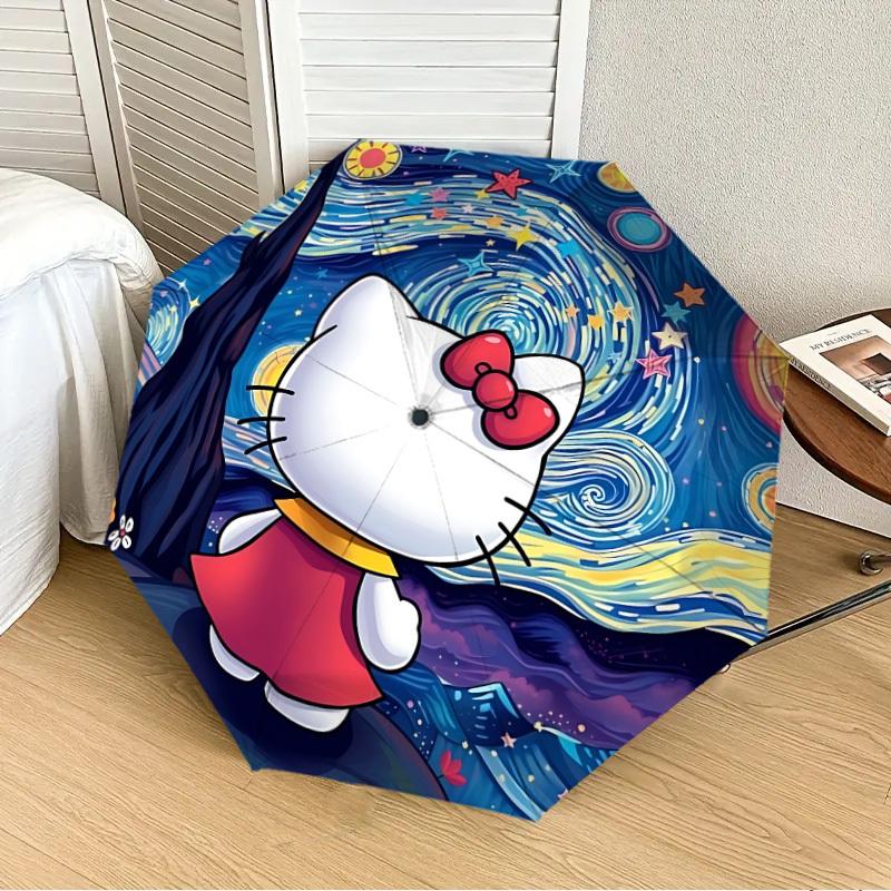 

1pc Hello Kitty [Automatic Folding Umbrella] Durable Iron Frame & Rod, Portable Folding, All Seasons, Home Travel Outdoor, Makes a Great Holiday Gift