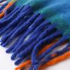 Scarves Men Women Winter Solid Tassel Scarf Versatile Warm Neckerchief Plaid Tassels Shawl Mohair Color Matching Scarf