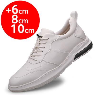 Fashion Sneakers Men Elevator Shoes Fashion Soft Leather Heightening Shoes For Men Hidden Heels 10CM 8CM 6CM Sports Casual Height Shoes