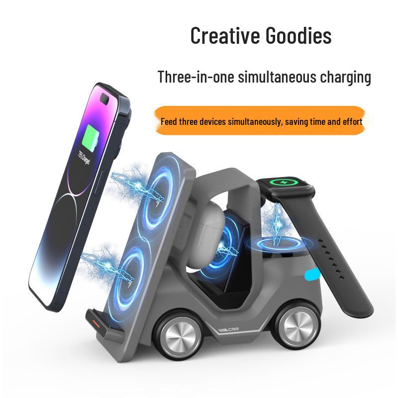 15W Wireless Desktop Charger for Apple & Huawei - Small Forklift Design