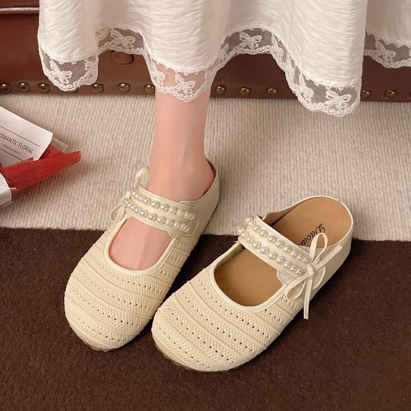 Thick Bottom Heightening Bag Head Half Slippers Women's Outer Wear Summer New One-pedal Cool Slippers