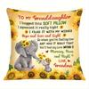 1 Peça Capa de Almofada Decorativa Elefante Flor Para Minha Neta, Adequada Para Sofá, Quarto, Presente Afetuoso de Avó Para Neta