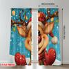 2pcs 2D flat printing Merry Christmas Curtains Cute cartoon reindeer Christmas greeting Digital Printed Polyester Drapes Festive