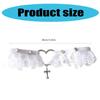 Gothic Lace Choker Crossed Charm Choker Necklace Heart Charm Choker Necklace Statement Jewelry for Girl Cosplay Parties