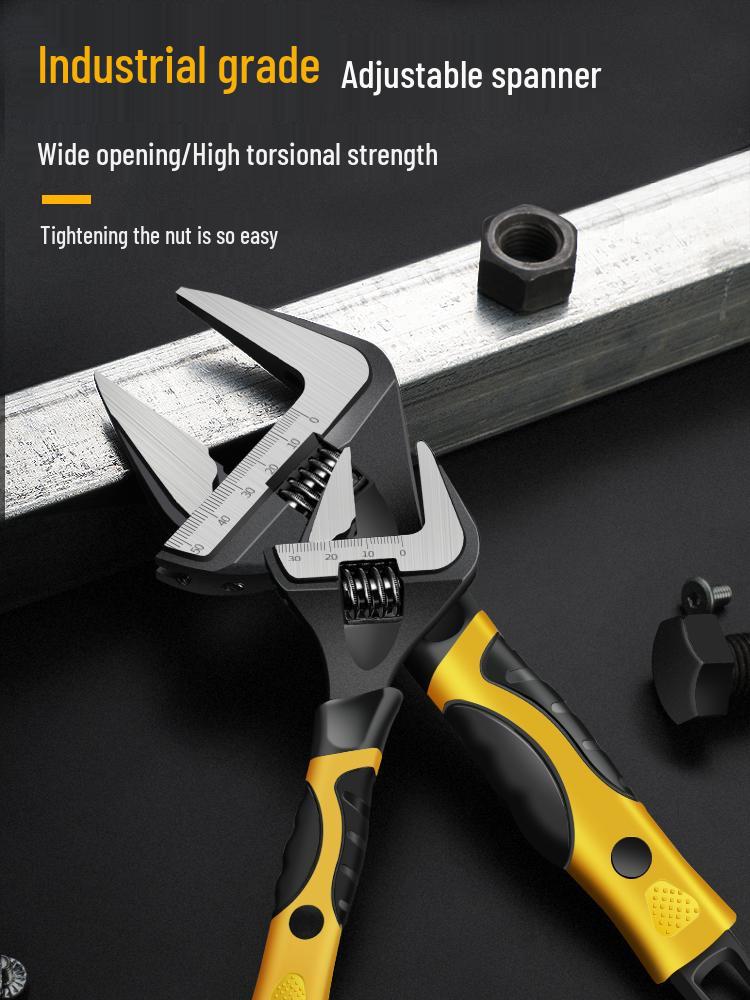 Многофункциональный набор регулируемых гаечных ключей с большим зевом: Универсальный сантехнический инструмент Industrial Adjustable Wrench 6-inch