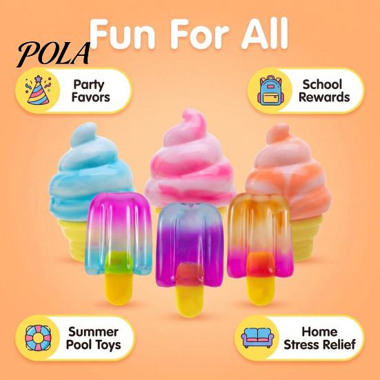 Soft Sensory Toy TPR Stress Relief Set, Slow-Rising Jellyfish, Ice Cream, Bunny Slow Hand Exercise Ball Rising Squeeze Toys, Odorless Fidget