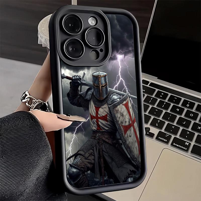 

Phone Case for iPhone 17 Air 16E 15 16 Pro Max Crusades Knights Templar Cover 14 Plus 13 12 Mini Soft Shell Silicone Fundas iPhone 14 Pro