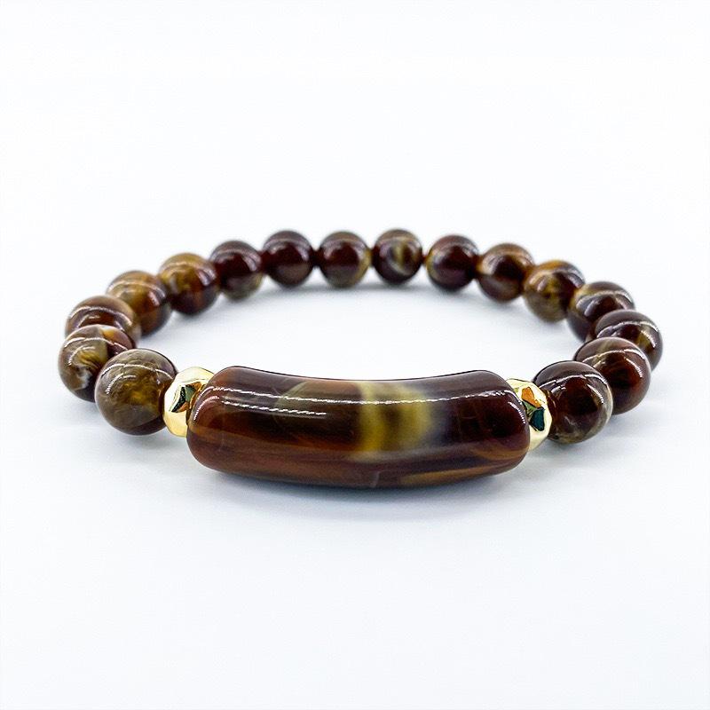 8mm Natural Rose Quartz, Red Agate, Tiger Eye, and Green Aventurine Bracelet for Men and Women