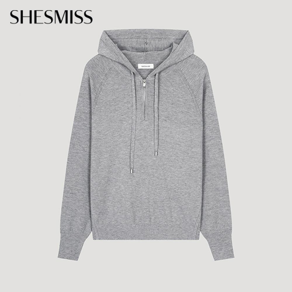 

She S miSS Полумолния Реглан с капюшоном Трикотаж SSkpoo32580 Mg MELANGE GRAY/55
