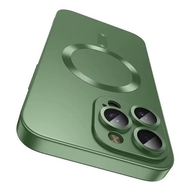Für Magsafe Linsenschutz Matte Rutschfeste Handyhülle Für IPhone 16 15 14 13 12 11 Pro Max Plus Magnetische Kabellose Ladehülle