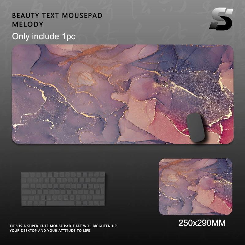 Marble Design Lightweight Mouse Pad Extended Non Slip Rubber Base Stitched Edges Durable Keyboard Mat For Office Home Laptop PC