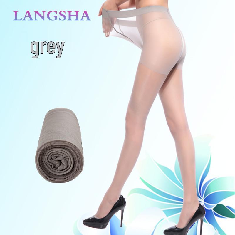 

Langsha Plus Size 200lb Thin Summer Pantyhose for Women - Anti-Snag, Flesh Color, Double Gusset Plus Size серый