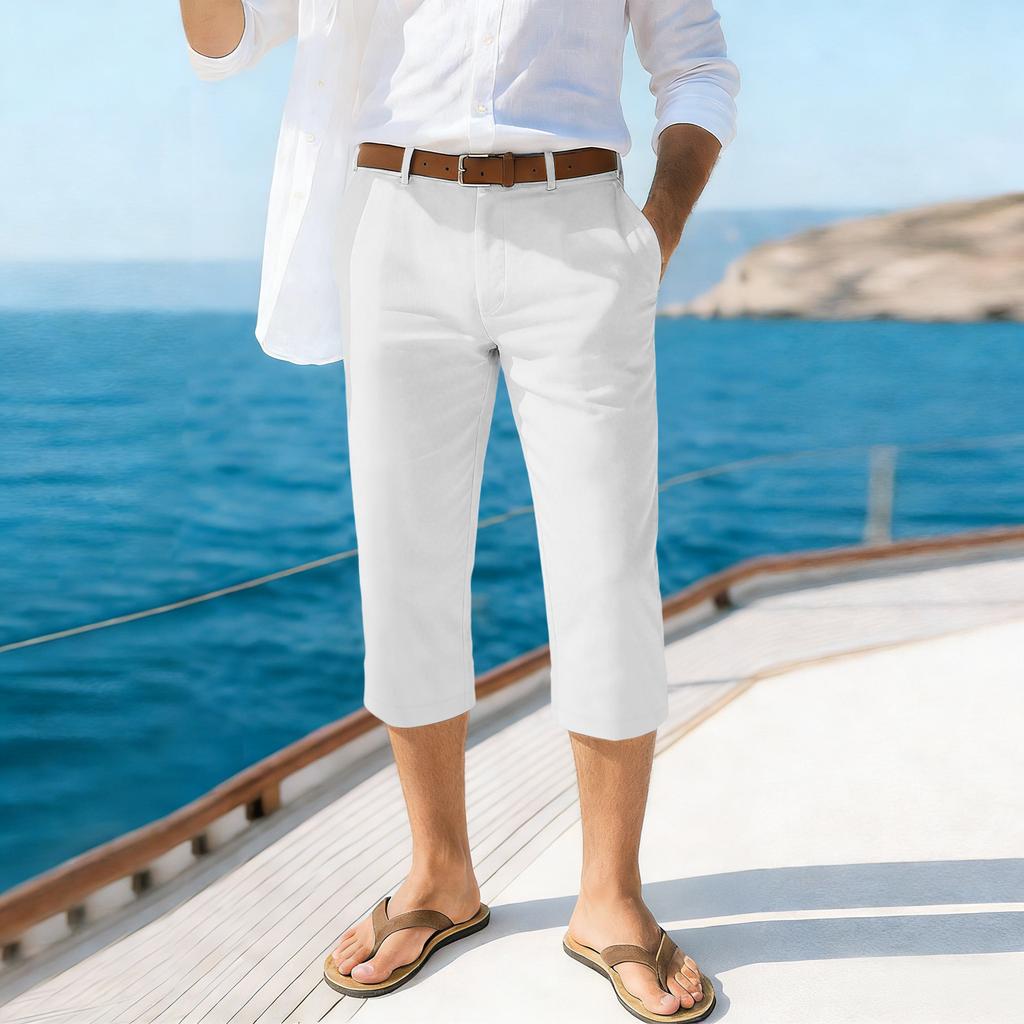 Herren Sport- und Freizeithose mit verkürztem geradem Bein