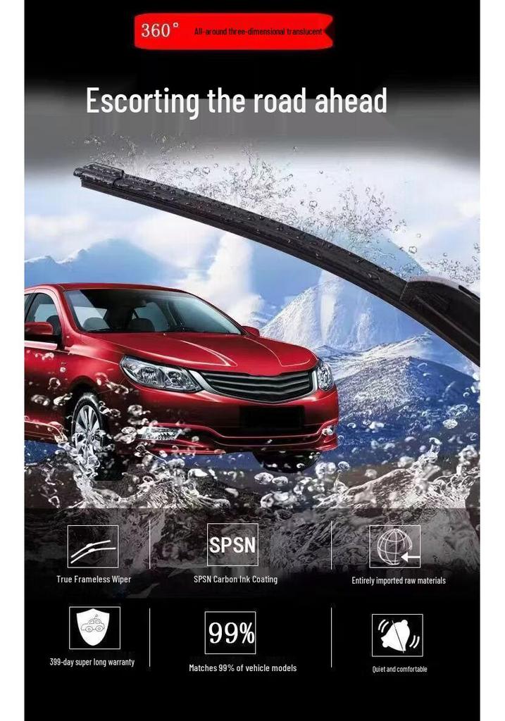 High-Quality Frameless Silent Wiper Blade for Wuling Hongguang S3/S1, Rongguang, Hongguang V