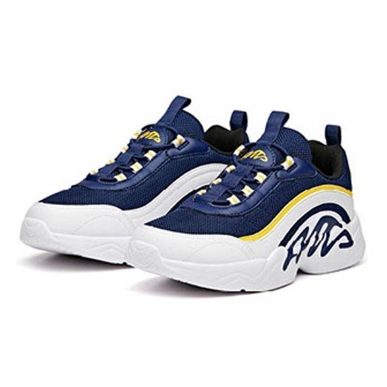 Anta Kids Non-Slip Shock Absorbing Wear-Resistant Breathable Low-Top Running Shoes Kids Sneaker White Blue Yellow A31048829-4