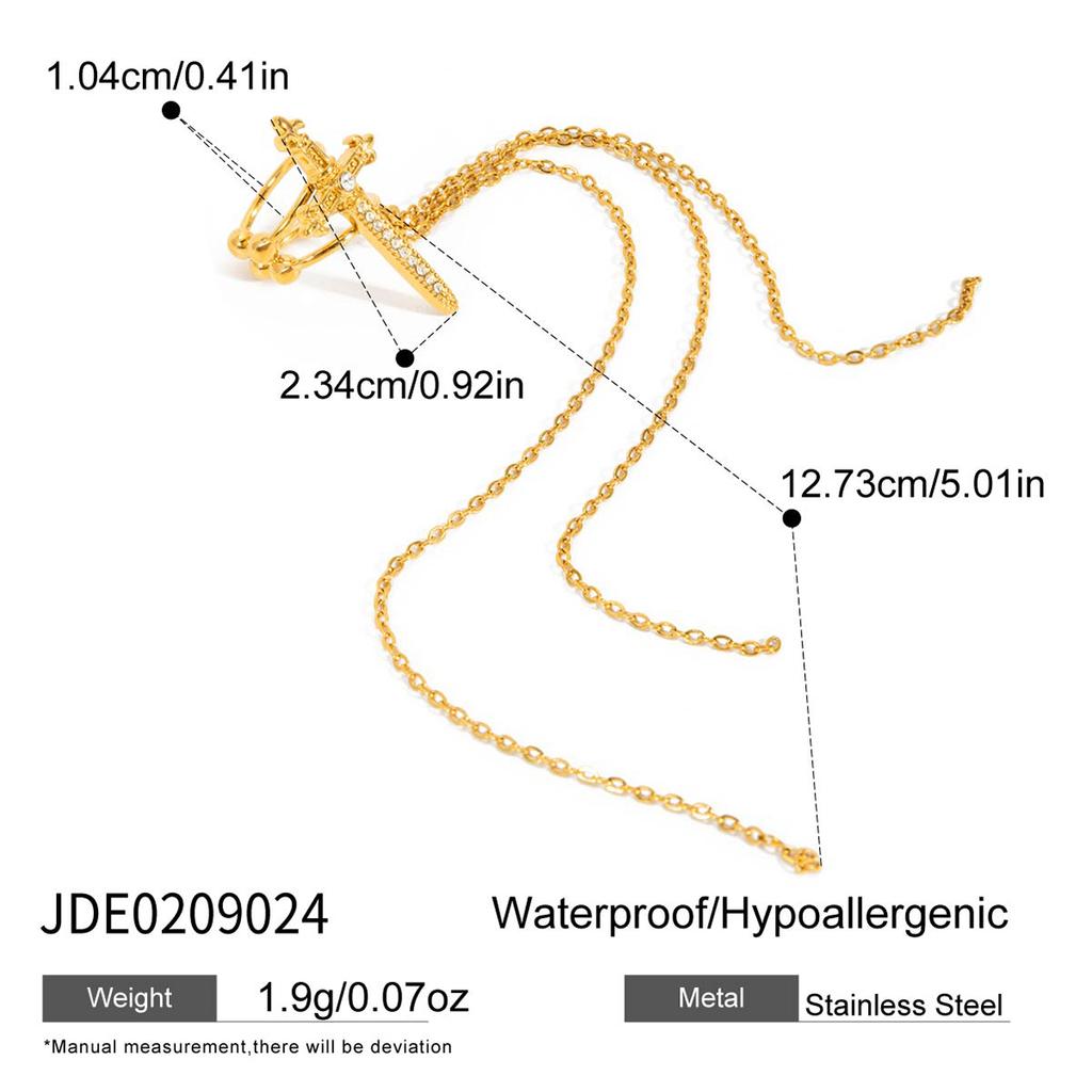 Youthway Classic Crystal Cross Sword Drop Earrings For Women  Gold Plated Stainless Steel Earrings Fashion Jewelry Girls Gift