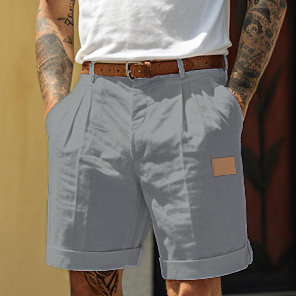 Pantaloncini Casual da Uomo Con Comode Tasche Leggere a Bottone e Pantaloncini da Spiaggia Monocromatici
