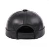 Men's Genuine Goatskin Leather Docker Cap Vintage Brimless Hat Retro Roll Up Cuff Sailor Miki Hat Skullcap