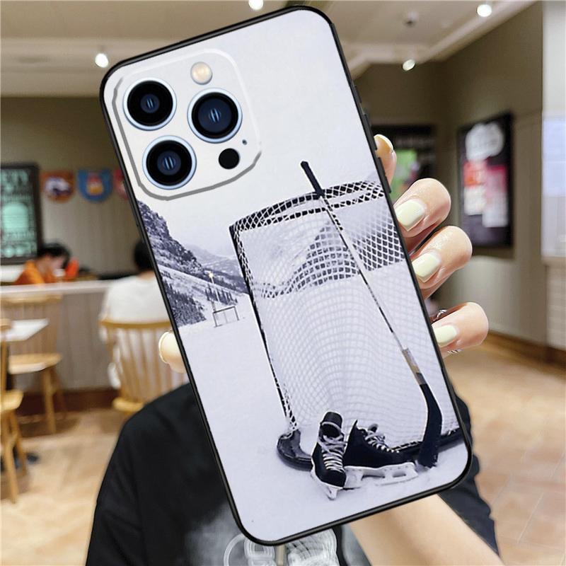 

Hockey Stick and Puck Phone Case For iPhone 16 15 Pro Max 14 11 13 12 Mini 7 8 Plus X XR XS Max Cover iPhone 14