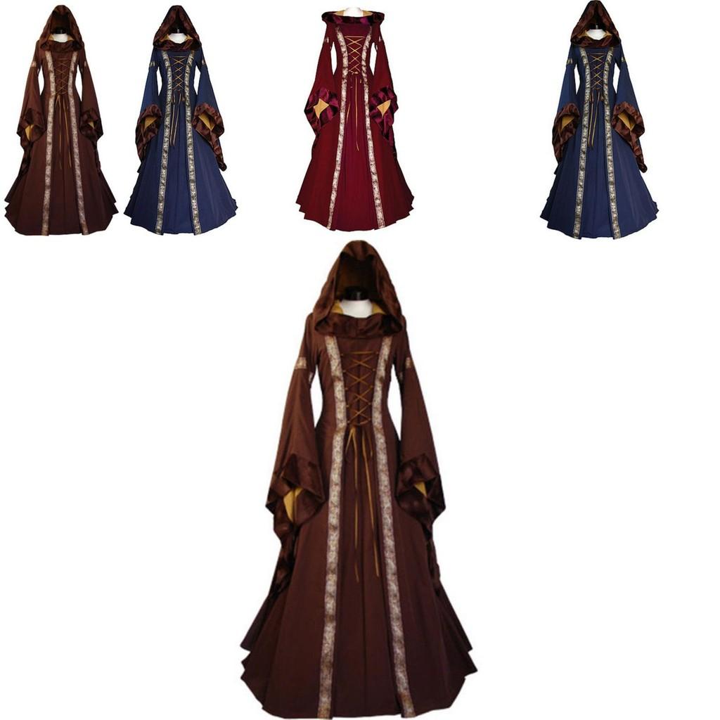 Elegant Vintage Masquerade Party Dress Women's Gothic Medieval Costume
