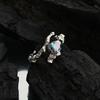 Irregular Colorful Eyecatching Zircon Ring For Women In Unique Copper Design